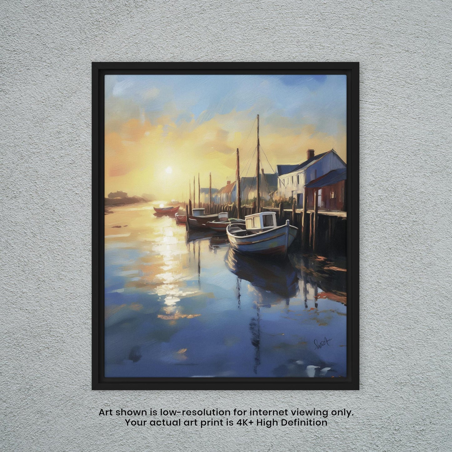 Boats by the Dock - Watercolor Art Print