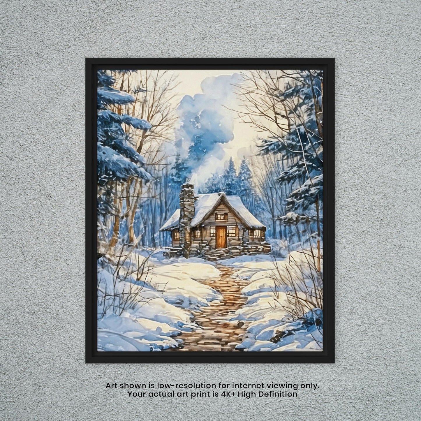 Winter Cabin - Art Print