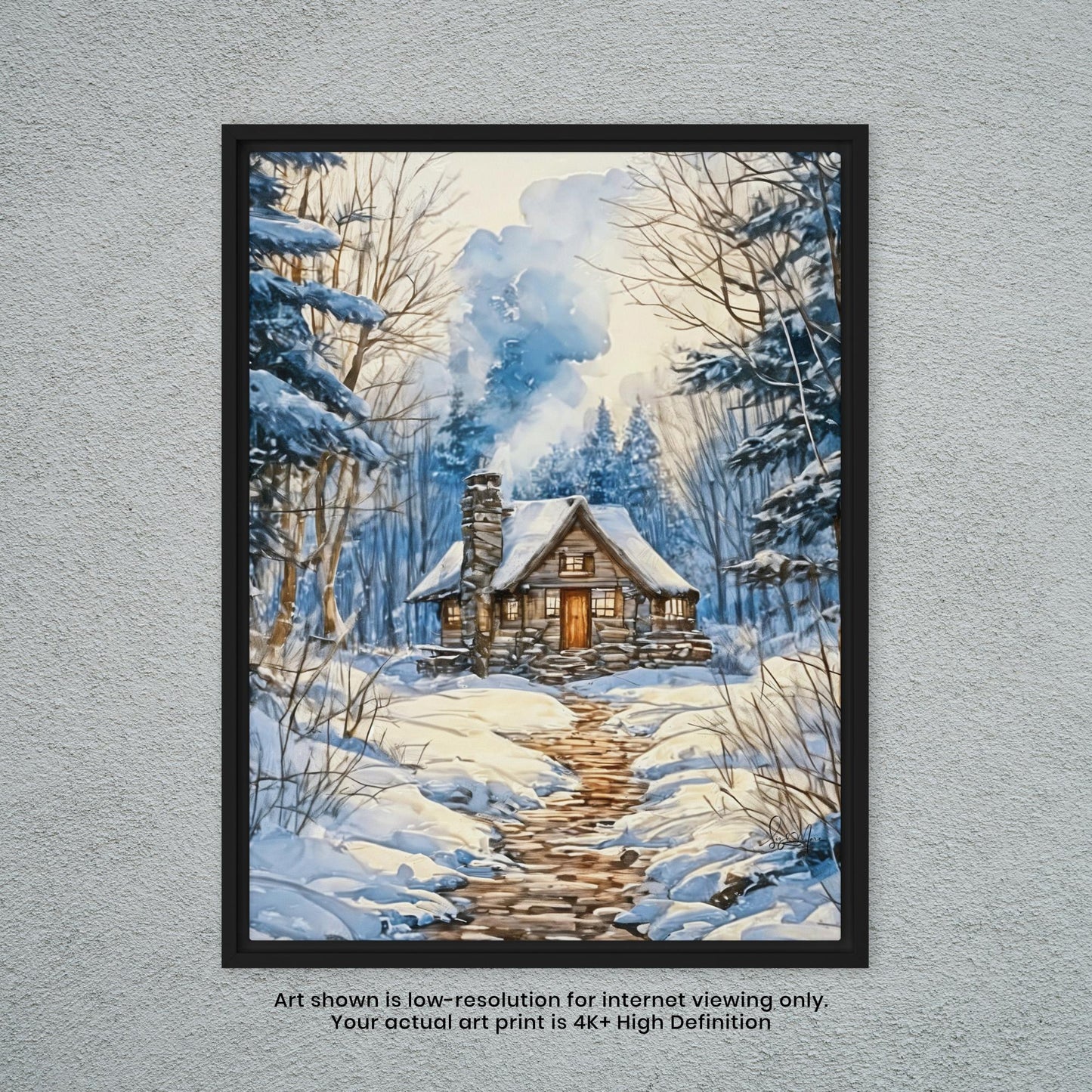 Winter Cabin - Art Print