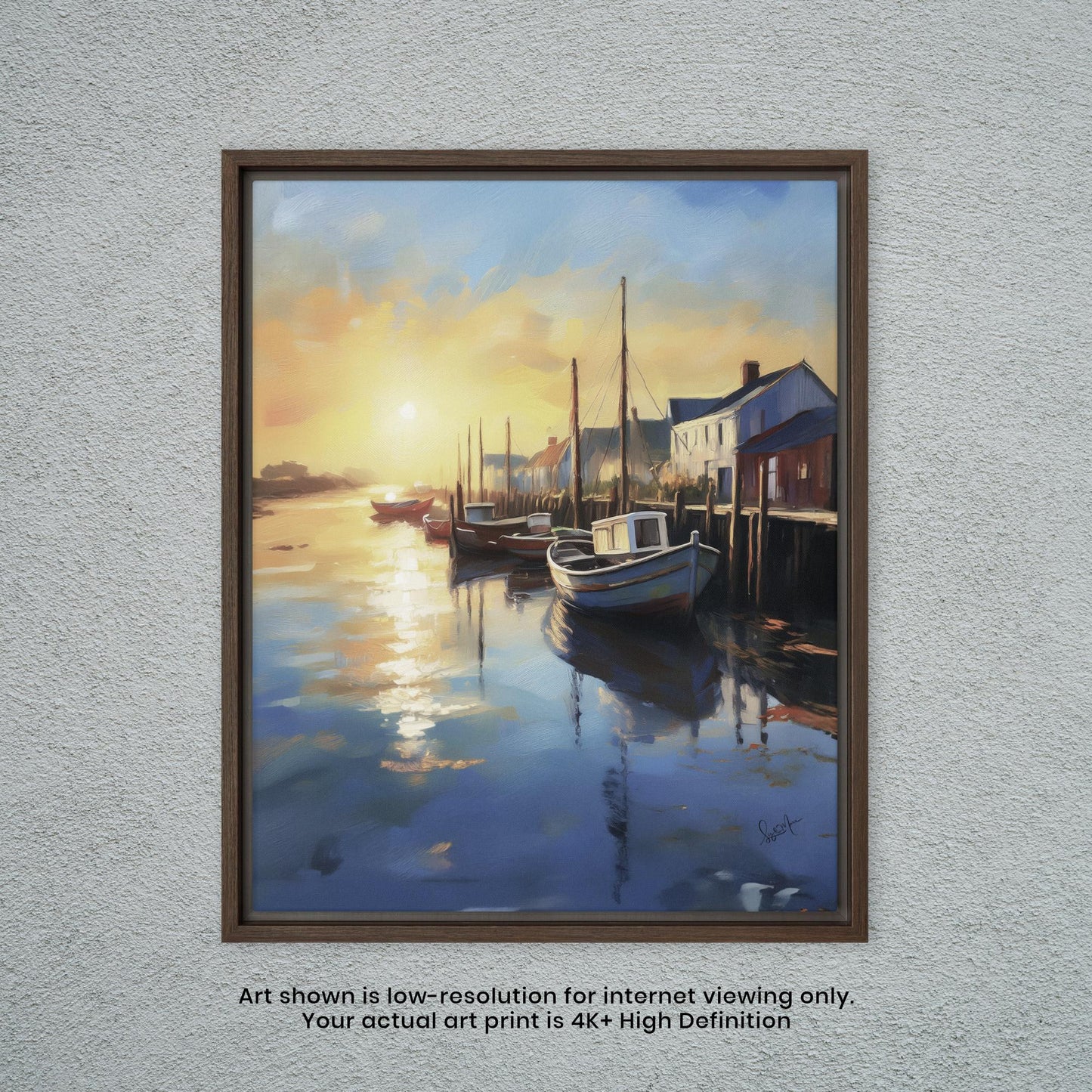 Boats by the Dock - Watercolor Art Print