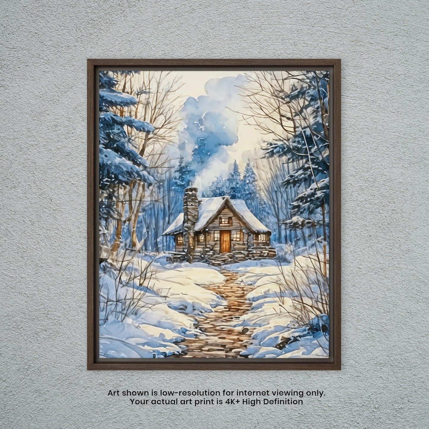 Winter Cabin - Art Print