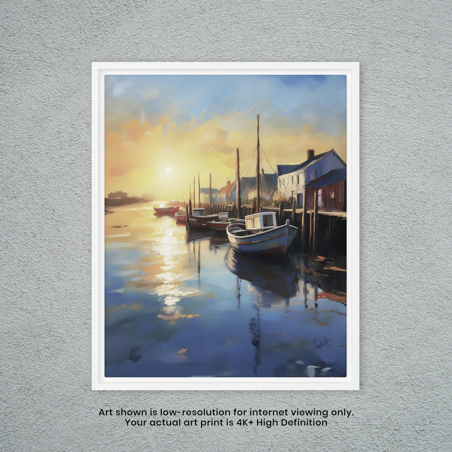 Boats by the Dock - Watercolor Art Print