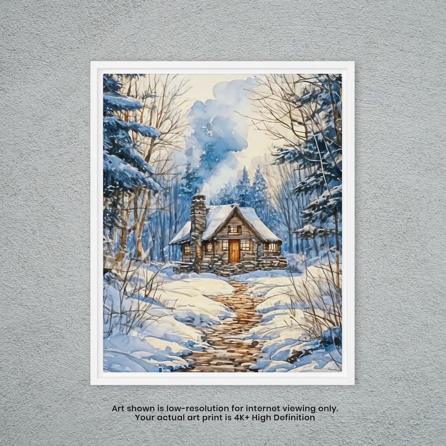 Winter Cabin - Art Print