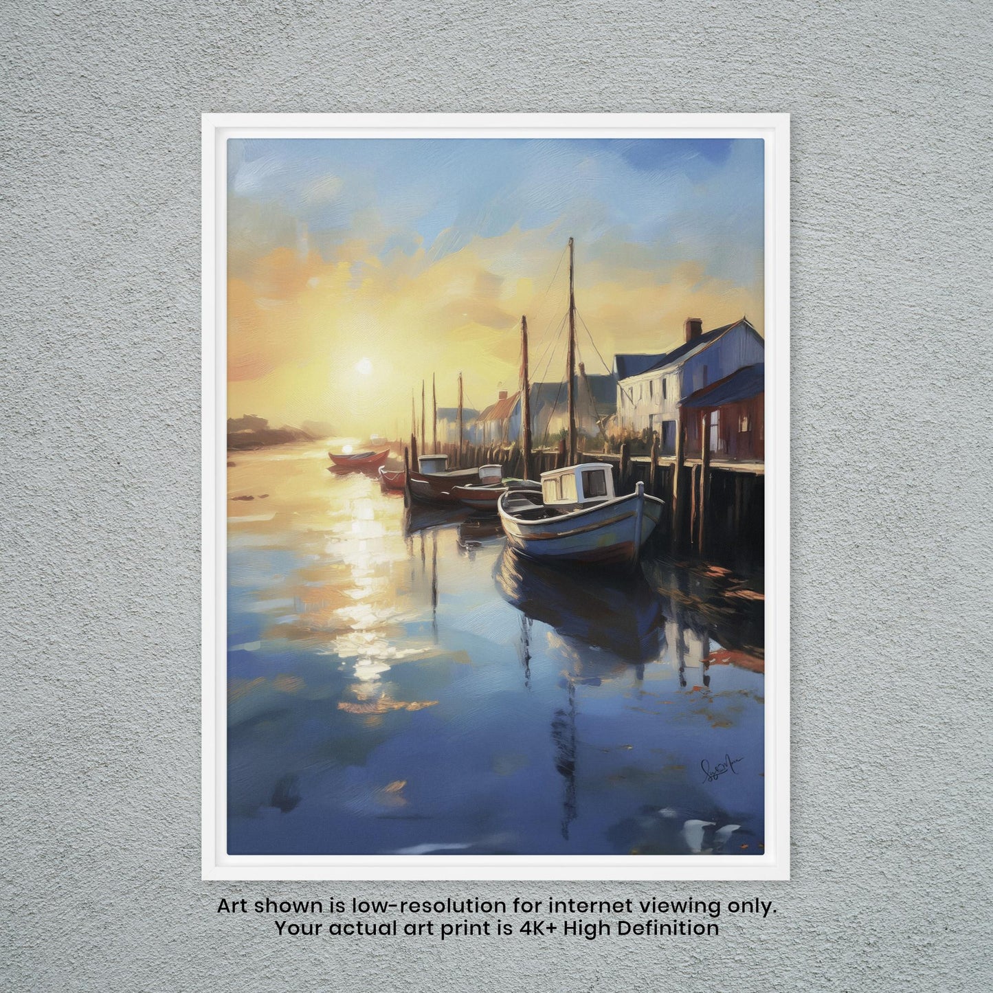 Boats by the Dock - Watercolor Art Print